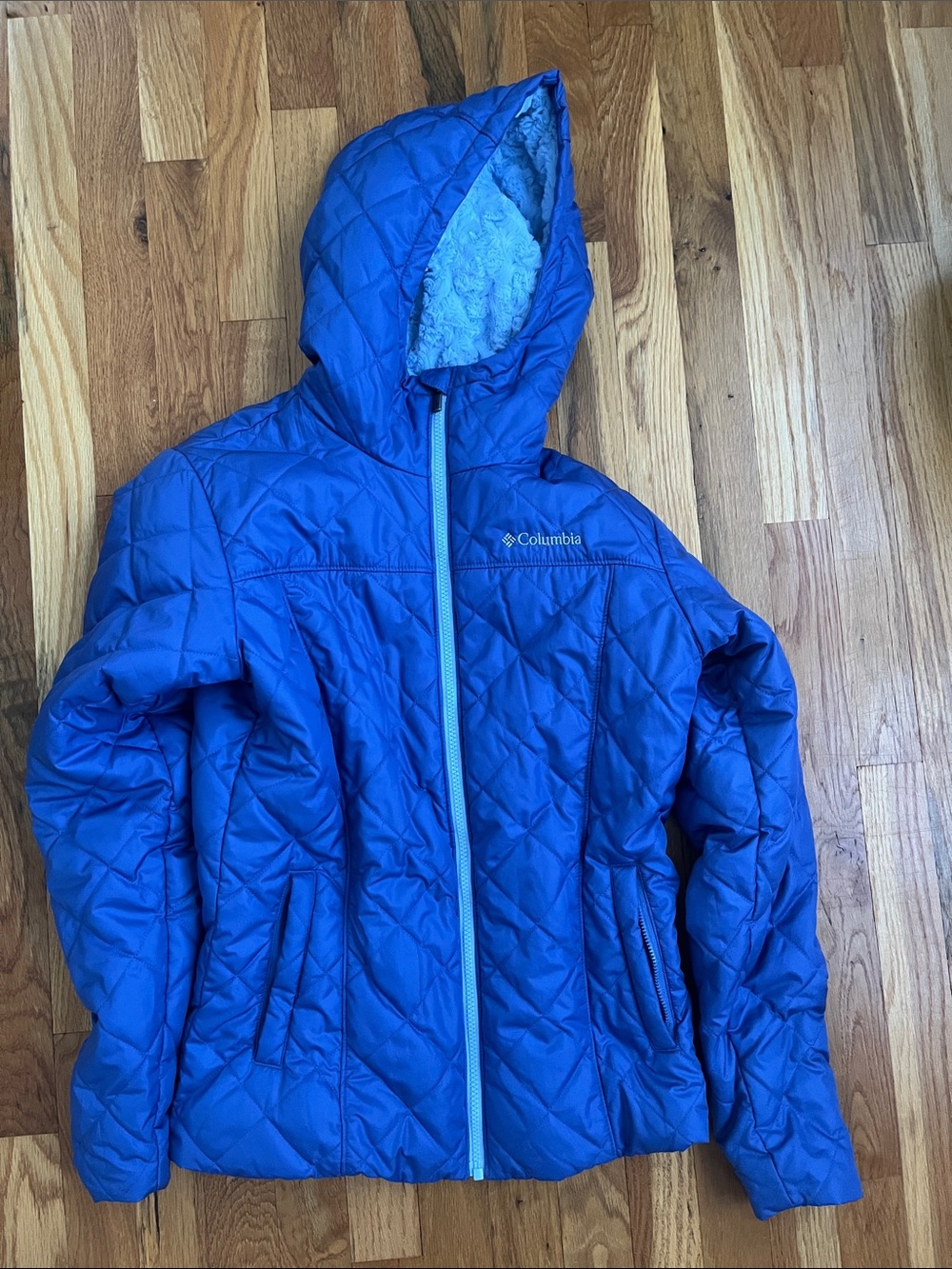 Columbia Royal Blue Quilted Hooded Jacket